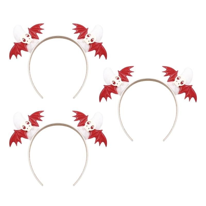 

Halloween Bat Skull Headbands Realistic Design Lightweight Comfortable Accessory For Parties Costumes Adults Kids красный/белый