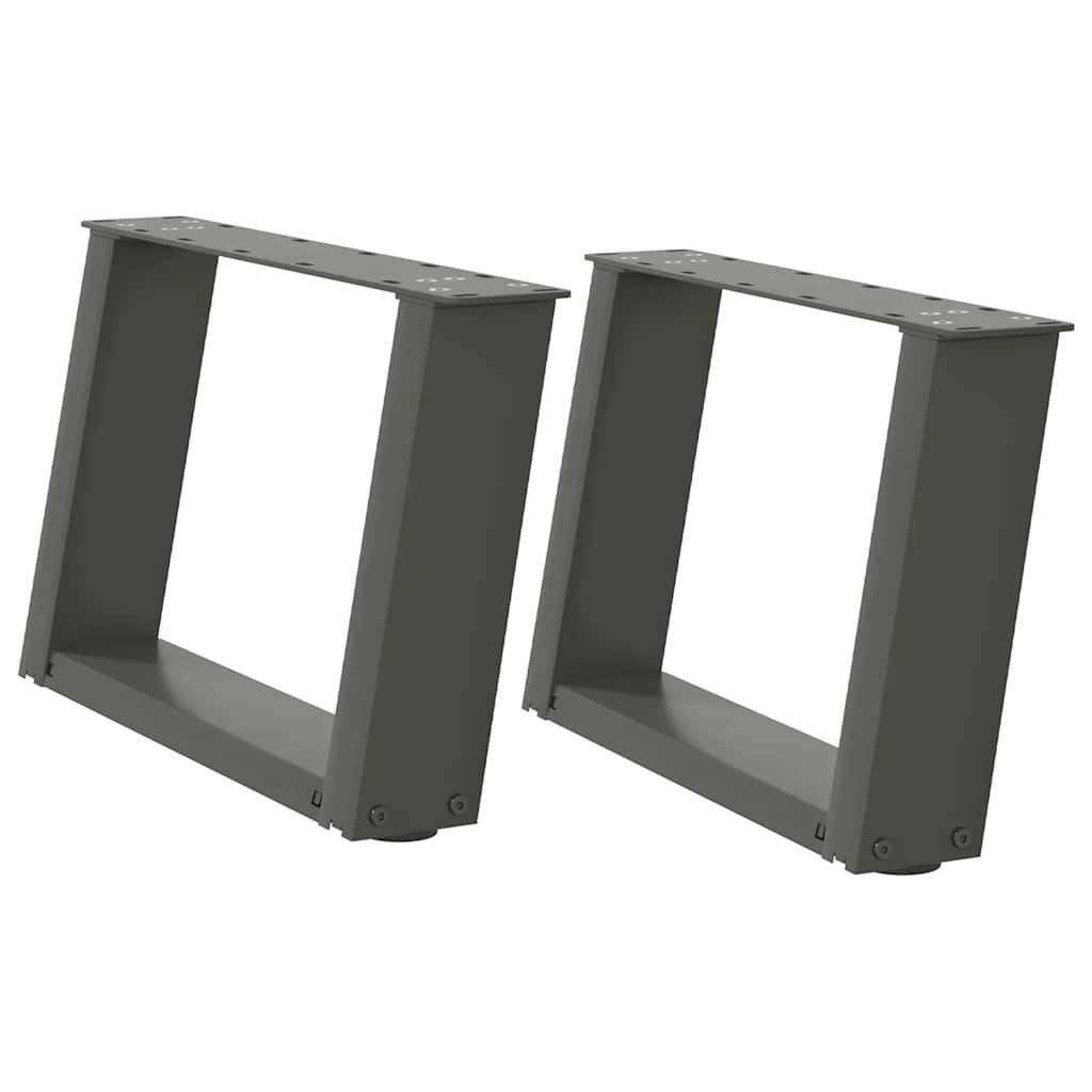 Vidaxl Coffee Table Legs, 2 Pcs, Anthracite, 40X(30-31) Cm, Steel