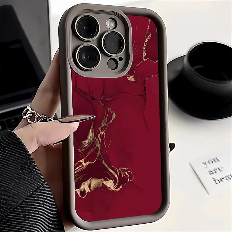 Wine Red Design Texture Marble Soft Case For Samsung Galaxy A06 A26 A34 A36 A33 A25 A16 S25 Ultra S24 FE S23 S22 S21 Plus Cover