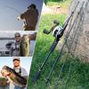 Baitcasting Fishing Combos Set Carbon Fiber 4 Section  Power Casting Rod 9+1 BB Bass Fishing Tackle