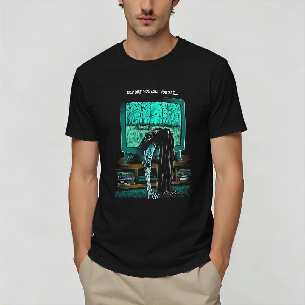 Rings T Shirt Beach Cotton Tshirts For Couple Hip Hop Design Tee Shirt Shortsleeve Y2k Basic Top Tees