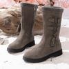 Fashion Winter New Style Women Snow Boots Warm Fur Mid-Calf Boots Women Round Toe Side Zip Ladies Flat Shoes Comfortable Female Boots