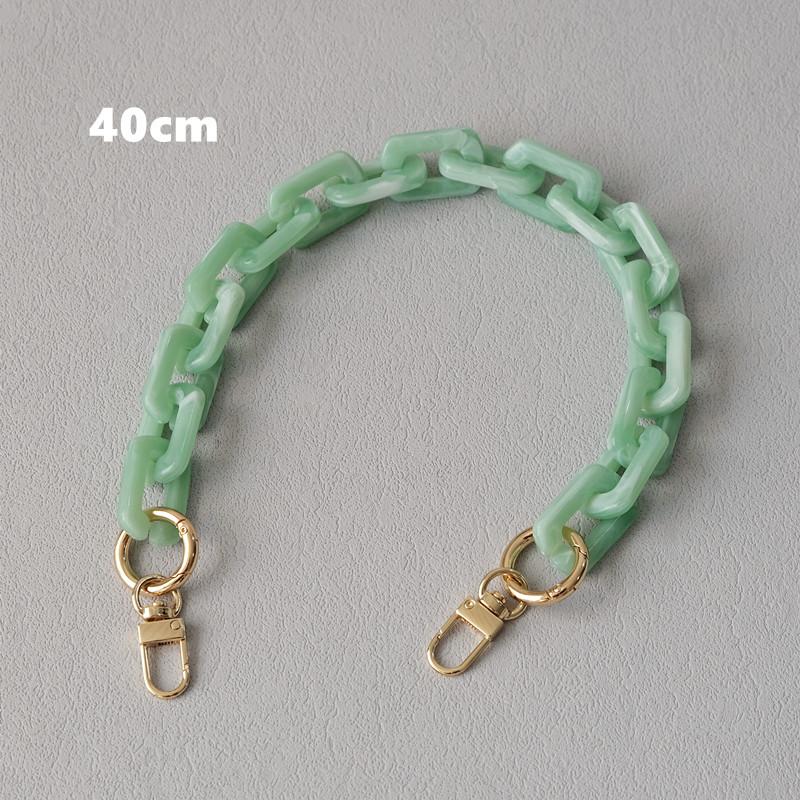 

Новая женская сумка-цепочка, аксессуар, съемные детали, карамельный ремень через плечо из смолы, роскошный ремень, женская цепочка для сумок, акриловые ручки на плечо 40Cm зелёный