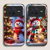 Cute Winter Snowman Christmas Tree Tempered Glass Phone Case for OPPO Reno 13F 12 11 10 ProPlus Find X8 X3 Lite A58 A94 5G Cover