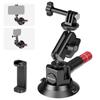 Neewer Vacuum Suction Cup Mount 3-inch Ball Head Magic Arm Smartphone and Action Camera Adapter Aluminum Quick Release Car Mount with 1/4" and 3/8"