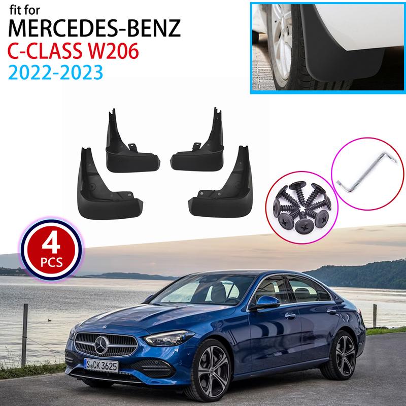 4x MudFlaps Mud Splash Front Rear Wheel Fender for Mercedes Benz C Class W206   Flare Guard Car Accessories Car-styling