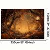 Magic Forest Autumn Photography Backdrop - Suitable for Halloween Thanksgiving Easter decorations