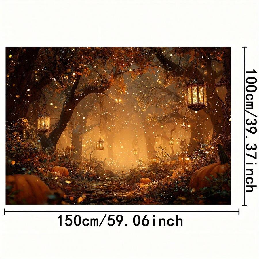 Magic Forest Autumn Photography Backdrop - Suitable for Halloween Thanksgiving Easter decorations