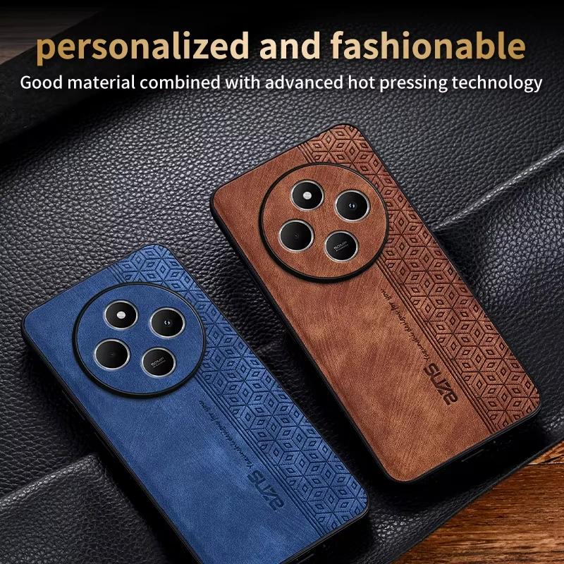 Business Style Leather Phone Case For Xiaomi Redmi 14C 13C 12C 12 Shockproof Cover Redmi 10C 10A 10 5G 9C Phone Accessories Capa