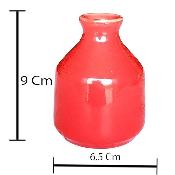 Jarrón/Maceta Decorativa de Cerámica para Sala de Estar, Decoración del Hogar Sin Flores (3.5 pulgadas)