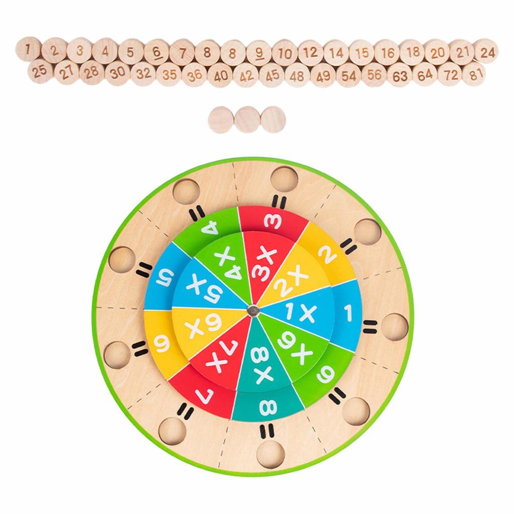 Wooden 99 Multiplication Turntable Training Teaching Aids Mathematics