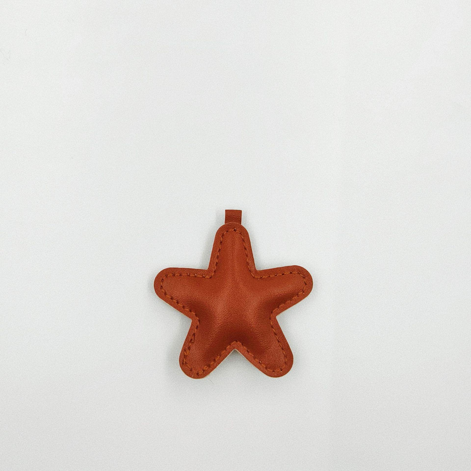 

Colorful Leather Star Pendant Keychain - Cute DIY Bag Accessory