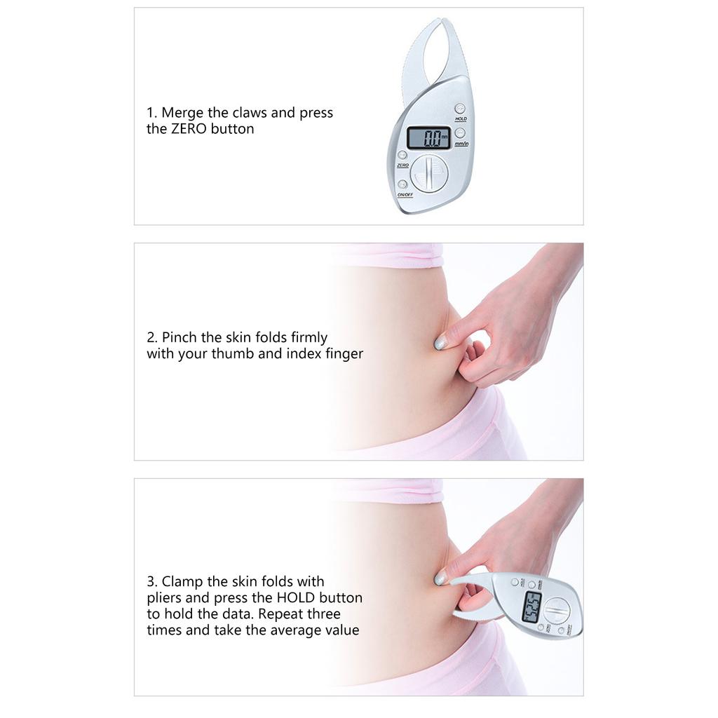 Digital Body Fat Caliper with Ergonomic Design & Easy To Read Display ABS for Accurate Measurement & Health Management