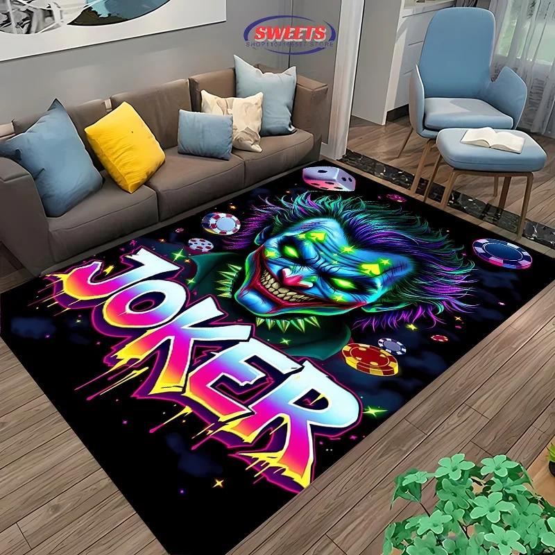 3D Printing Joker Carpet for Bedroom Living Room Children's Room Entrance Door Non-slip Durable Rug, Mashion Washable Mat, Gift
