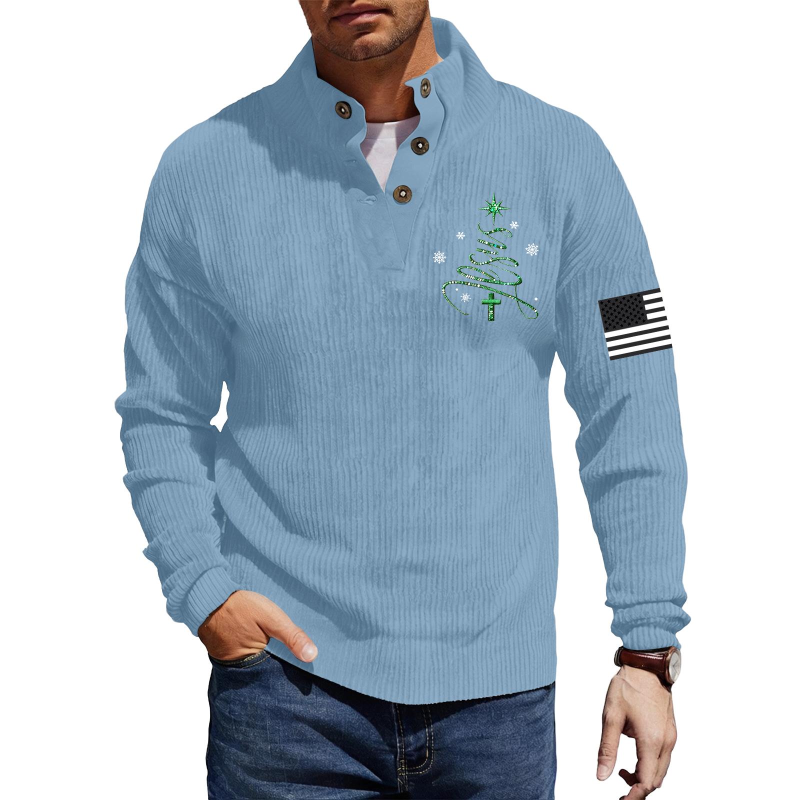 

Men s Christmas Print Corduroy Button-Down Shirt XL