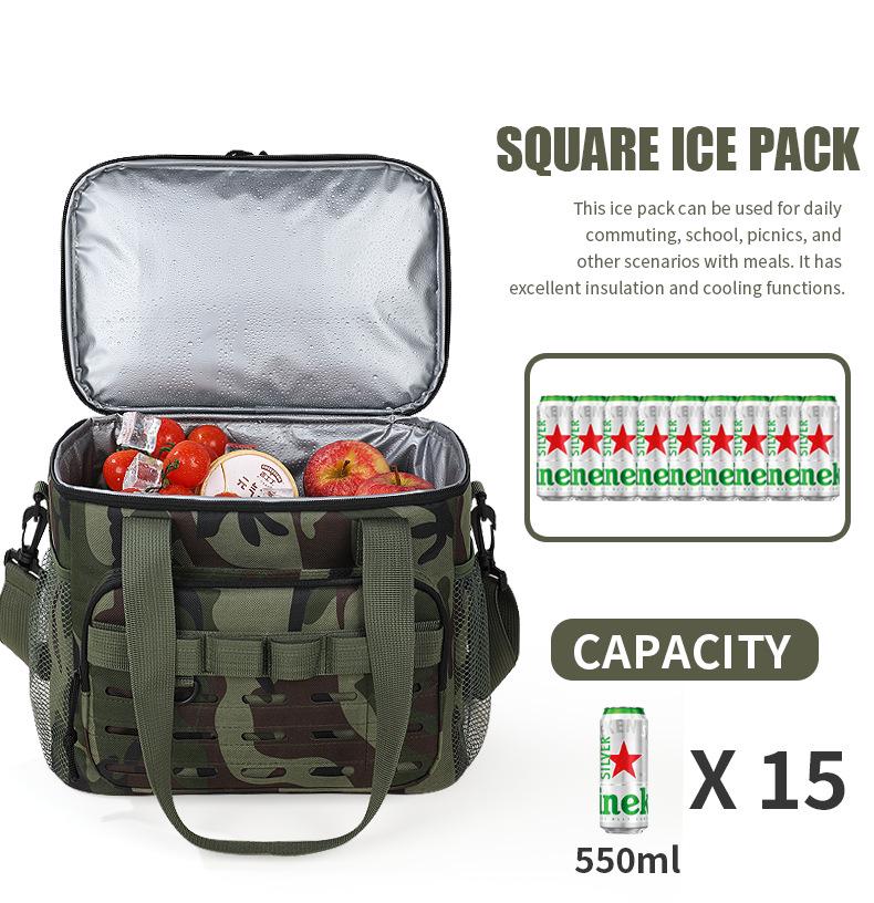 Camouflage Double-Layer Insulated Picnic & Camping Bag - Large Capacity Crossbody Thermos Bag