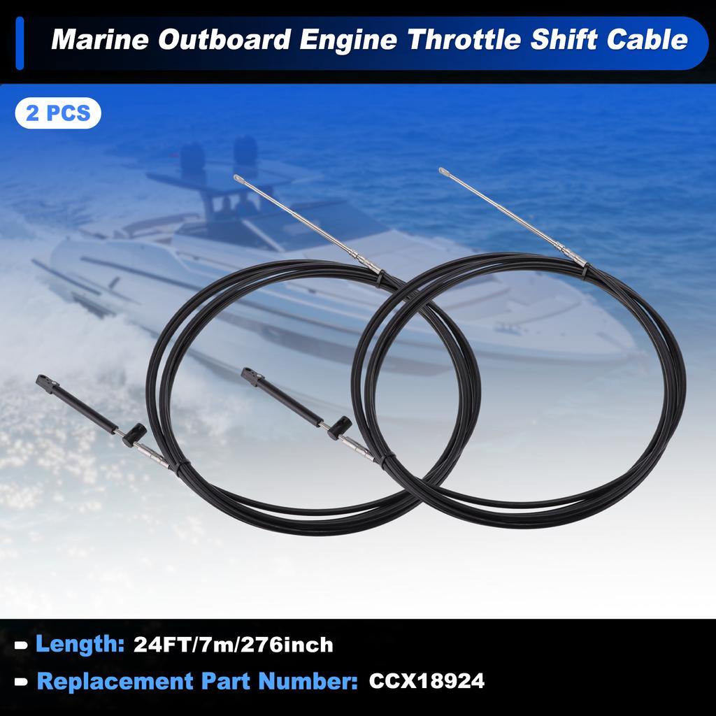 Motoforti 2Pcs 3m 4m 5m 6m 7m Boat Throttle Shift Control Cable Marine Outboard Remote Cable for Mercury MerCruiser