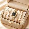 Quartz Movement Women Quartz Watch Stainless Steel Strap Ladies Watch Set  Daily Wear