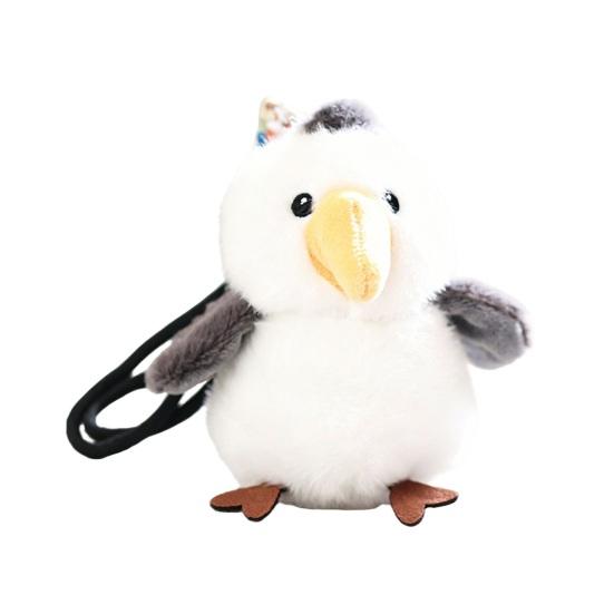Cute Simulated Bird Plush Keychain Small Parrot Stuffed Animal Pendant Soft Sparrow Toy белый