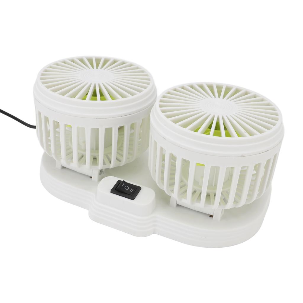 Dual Heads USB Fan for Car Dashboard Multi Speeds Quiet Portable Vehicle Cooling Fan for RV Truck