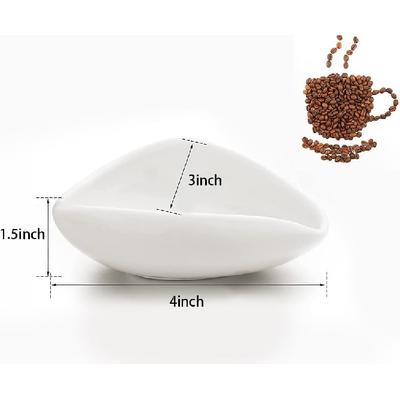 2pcs Ceramic Coffee Scoops Coffee Bean Weighing Bowls Coffee Powder Spoon