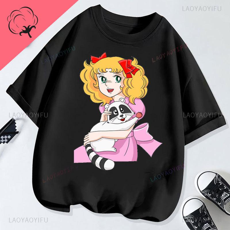 Kawaii Candy Tshirt Print Streetwear Harajuku Cartoon Fashion Shoujo Girl Style Clothes Short Sleeve Casual Female Graphic Tees