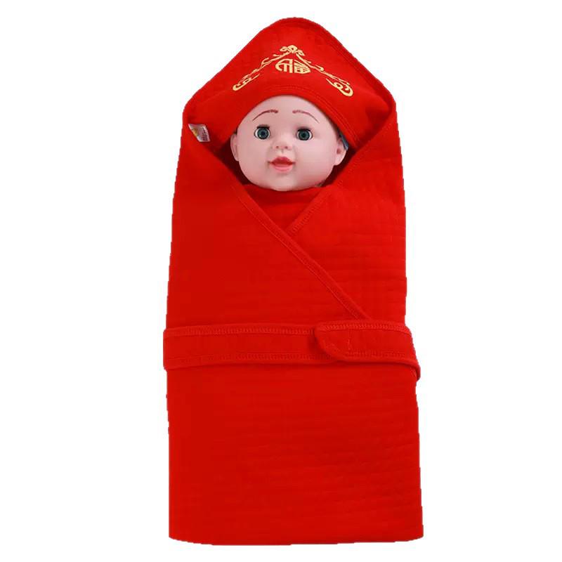 Festive Red Baby Swaddle Blanket with Ties for Newborns - Perfect for Hospital Discharge & Delivery Room