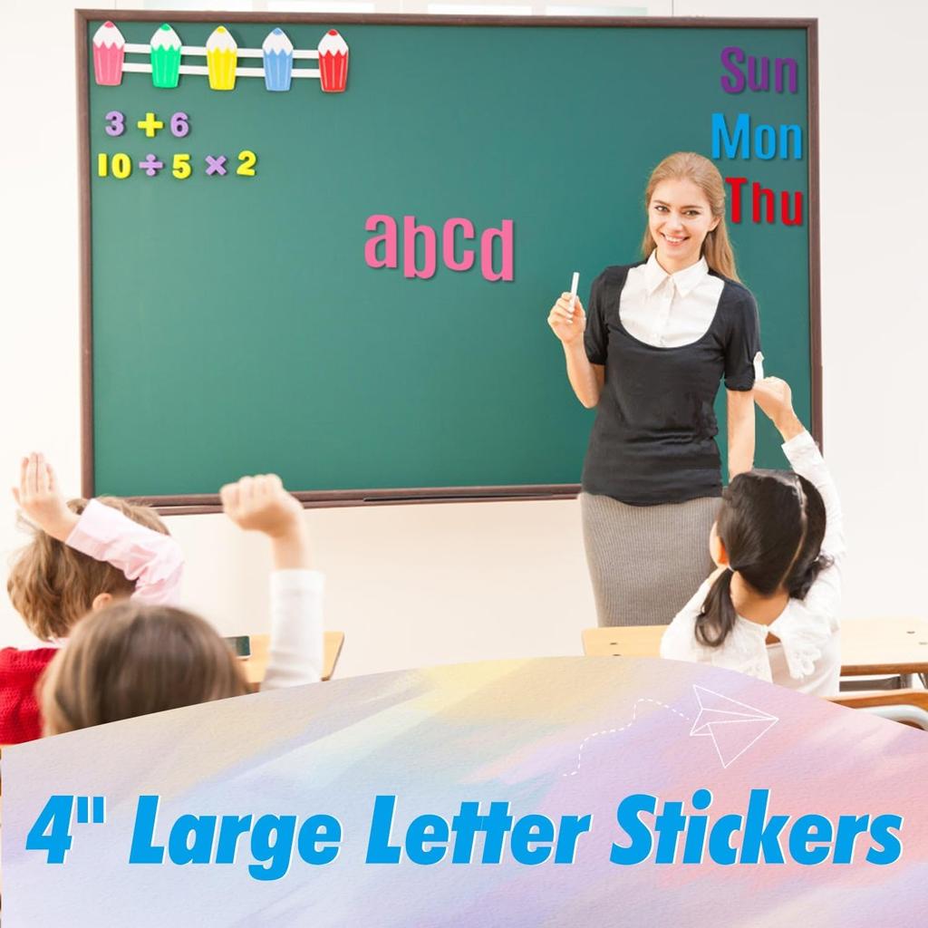 27 Sheets 310 Pieces Large Letter Stickers 4 Inch Alphabet Letter Self Adhesive Poster Letters and Numbers for Bulletin Boards Classroom