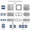 BSEED 1/2/3Gang Touch Light Switches Dimmers 1/2/3Way Function Parts Glass Front Panels EU Standard DIY Spare Parts Only Gray