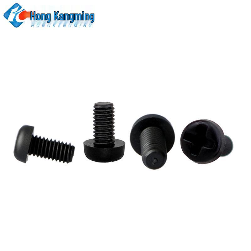 M3M4 Semi-Round Head Countersunk Cross Adhesive Nail Pan Head Black Nylon Screw