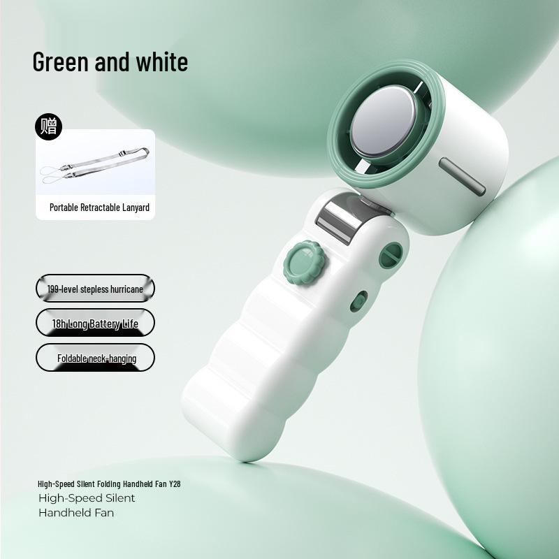 Portable Leafless Mini Fan: Foldable Handheld High-Speed Cooling Air Conditioner 58.6mm x 50.8mm x 147mm