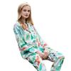 Womens Ice Silk Pajama Set Long Sleeve Pants Lightweight Comfortable Home Outfit Ins Style