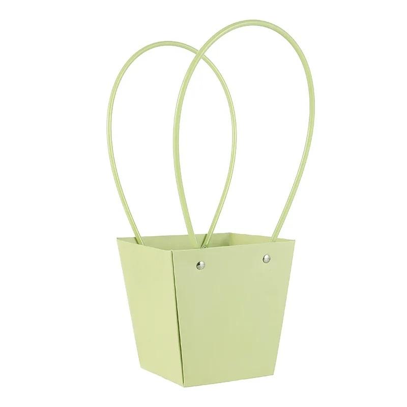 1pcs New Colored Waterproof Kraft Paper Handbag Handheld Gift Snack Bouquet Handbags Festival Flower Gift Packaging Handbag