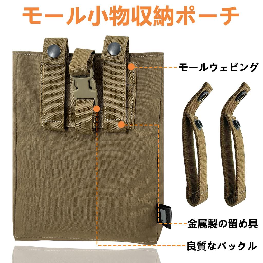 Foldable Dump Pouch for Airsoft, Molle Belt Loops, Magazine Pouch, Military Waist Bag, Molle Waist Bag, Mag Pouch, 500D Nylon, Genuine, for Fishing,