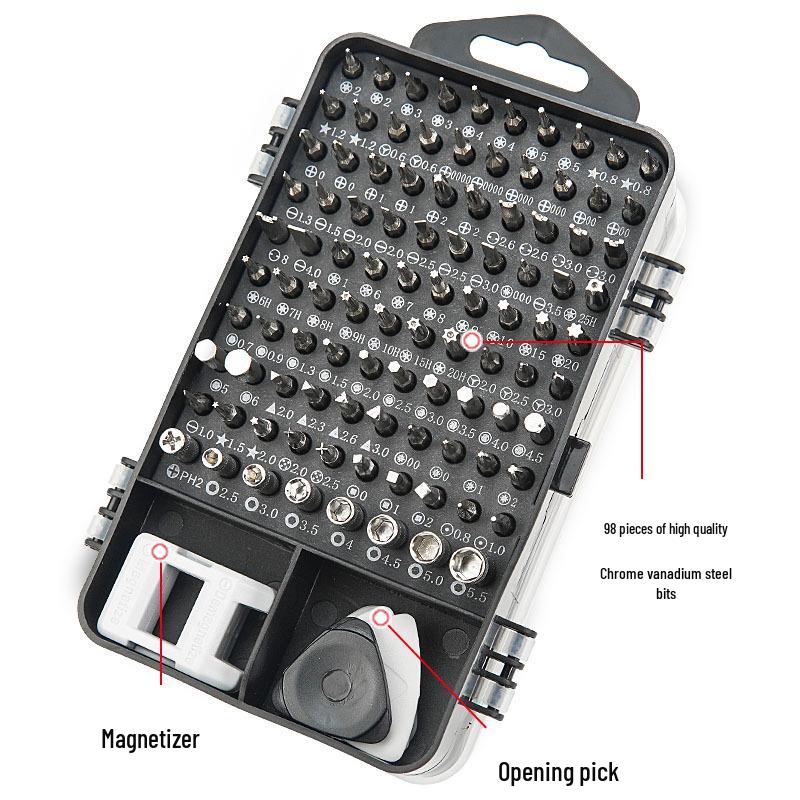 115-in-1 Multi-function CRV Screwdriver and Disassembly Tool Set for Watch Repair