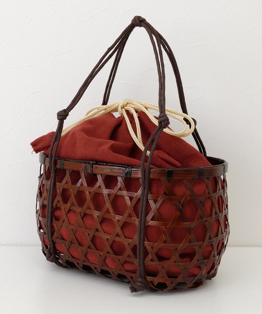 Basket Large Drawstring Perfect for and Japanese Clothing Accessories Bag, Simple, Capacity, Bag, Yukata, Stylish, Cute, (Wine Red)
