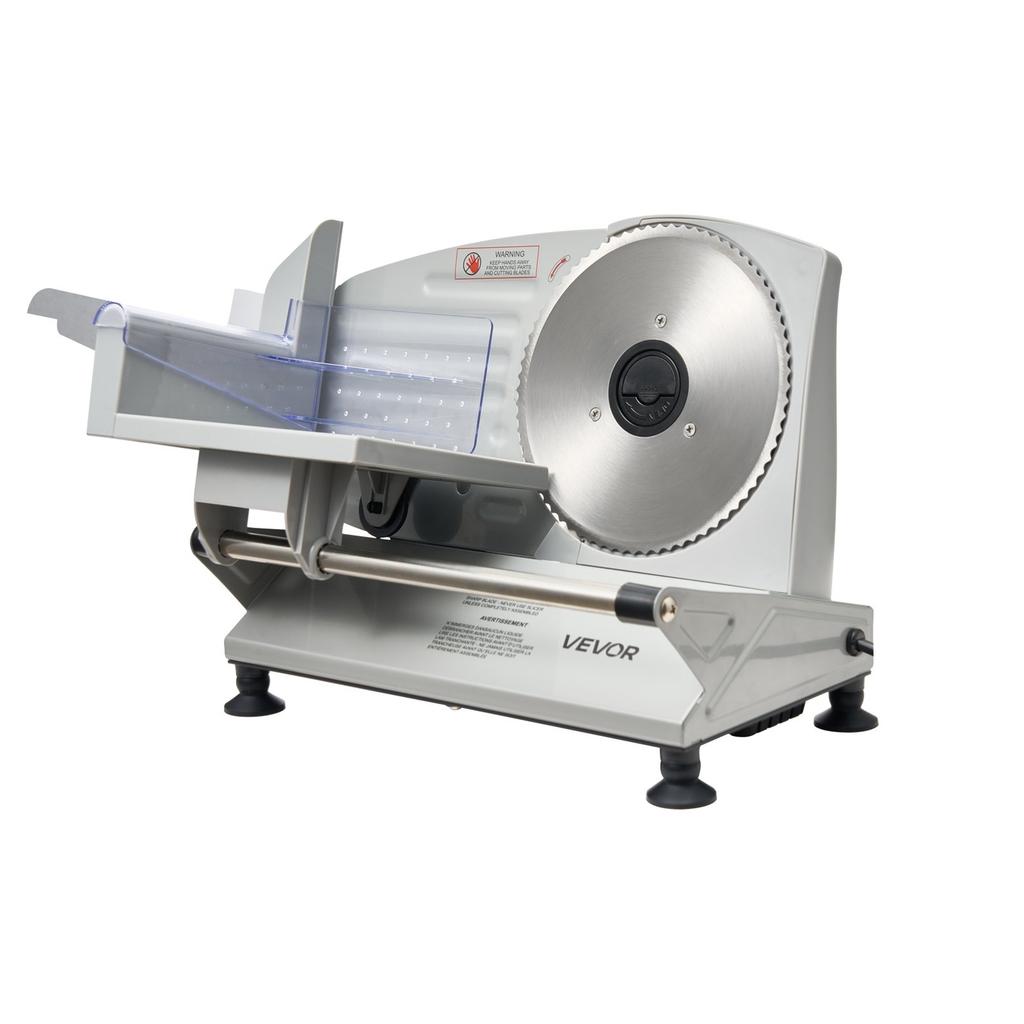 Meat Slicer, 150W Electric Deli Slicer Machine with 170 Mm Sharp Blade, Home Meat-Slicer with 65-90 RPM Slicing Speed, 0-15 Mm Adjustable Thickness,