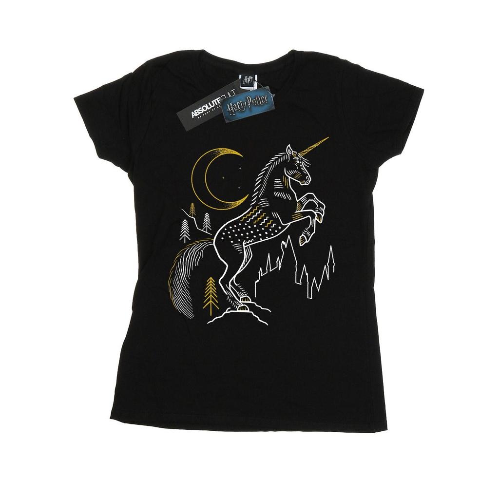 Harry Potter Womens/Ladies Unicorn Line Art Cotton T-Shirt