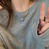 Silver Titanium Steel Love Necklace Women's Ins Tide Niche Design Simple Fashion Collarbone Chain Temperament Versatile Sweater Chain