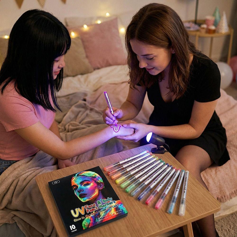 Colorful Fluorescent Highlighters Quick Drying Body Painting Pen  Holiday Party