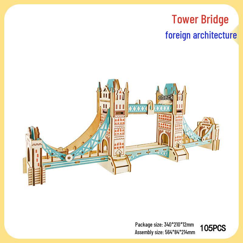 DIY Wooden 3D Puzzle: Chinese Architectural Model Educational Toy & Souvenir