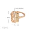Kinel Luxury Square Rose Gold Color Glossy Rings For Women
