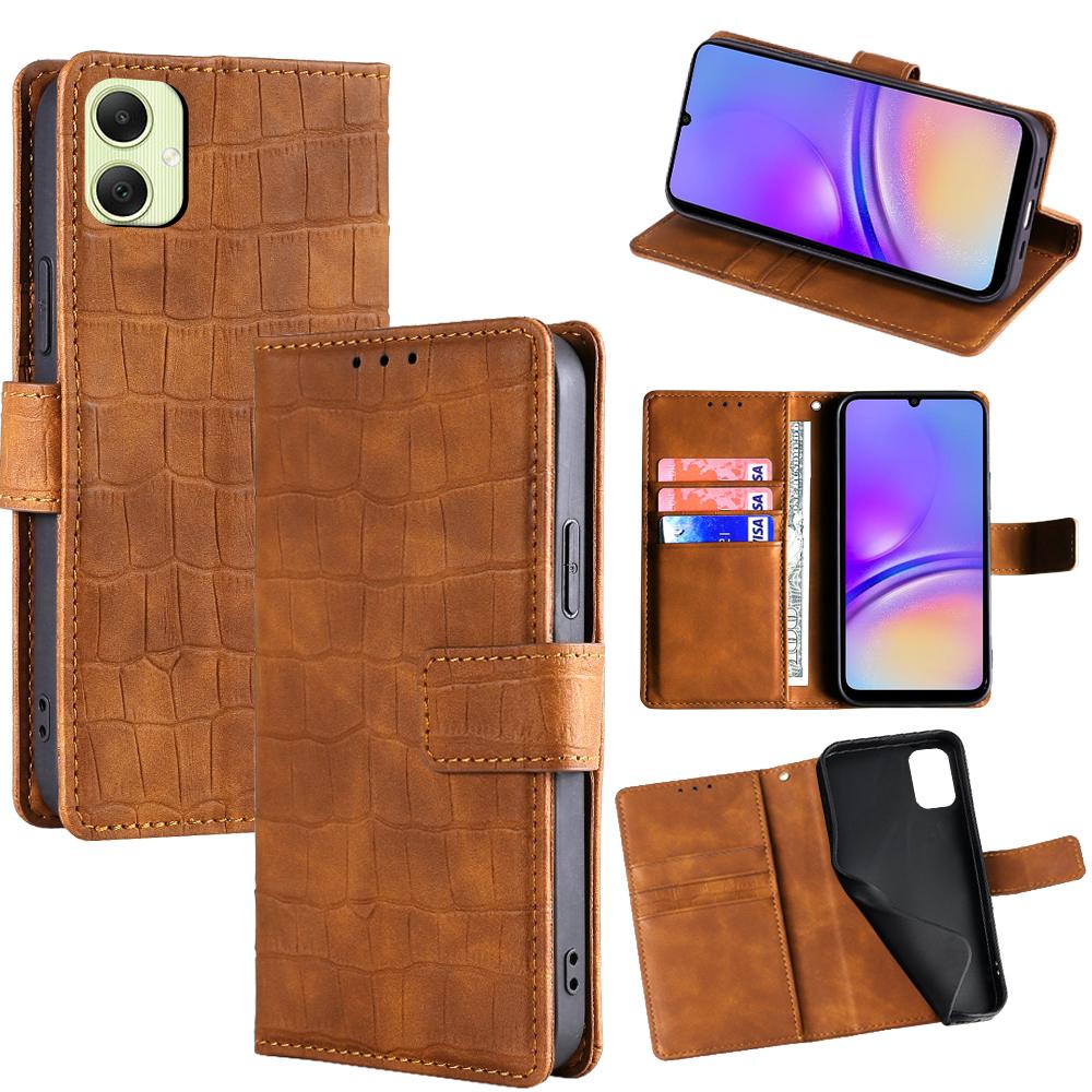 For Samsung Galaxy A05 4G Case Crocodile Texture PU Leather Phone Cover