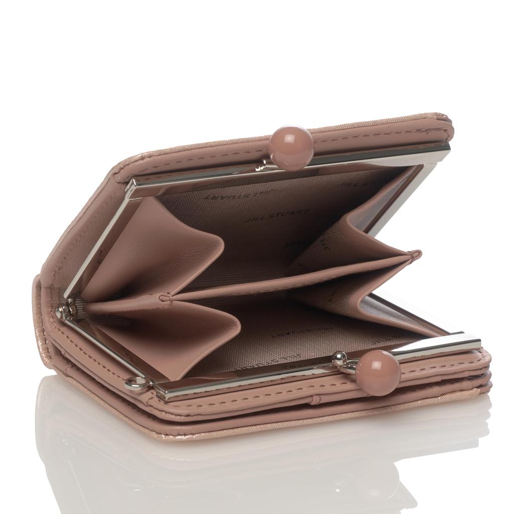 Jill Stuart Women's Slim Wallet with Bifold Clasp, Breeze, Antique Glitter, with Original Charm, JSLW4AS1