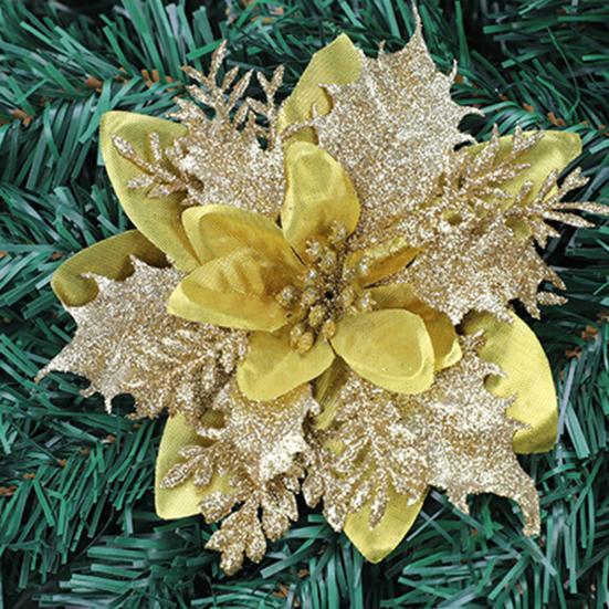 Zarte Weihnachts-Kunstblume, doppellagig, leuchtende Farben, Festival-Requisite