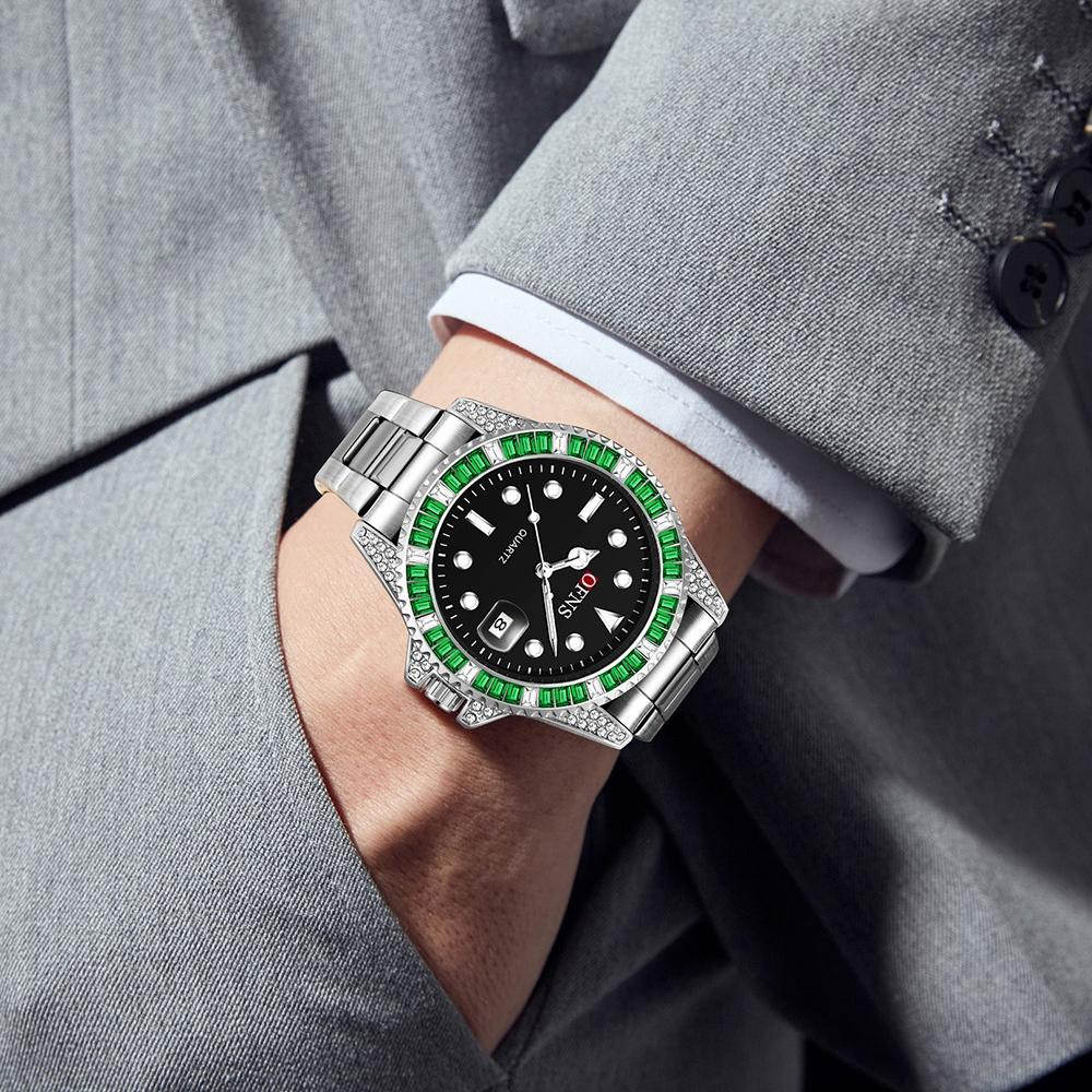 Fashion Luxury Mens Quartz Watch Calendar Display Luminous Pointer Stainless Steel Waterproof High Quality Mens Watch