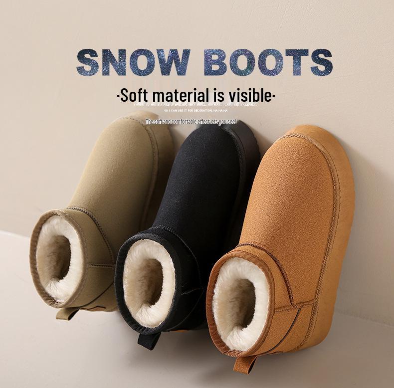 Women's 2023 Fur-Lined Waterproof Snow Boots: Thick Sole & Warm Cotton Design