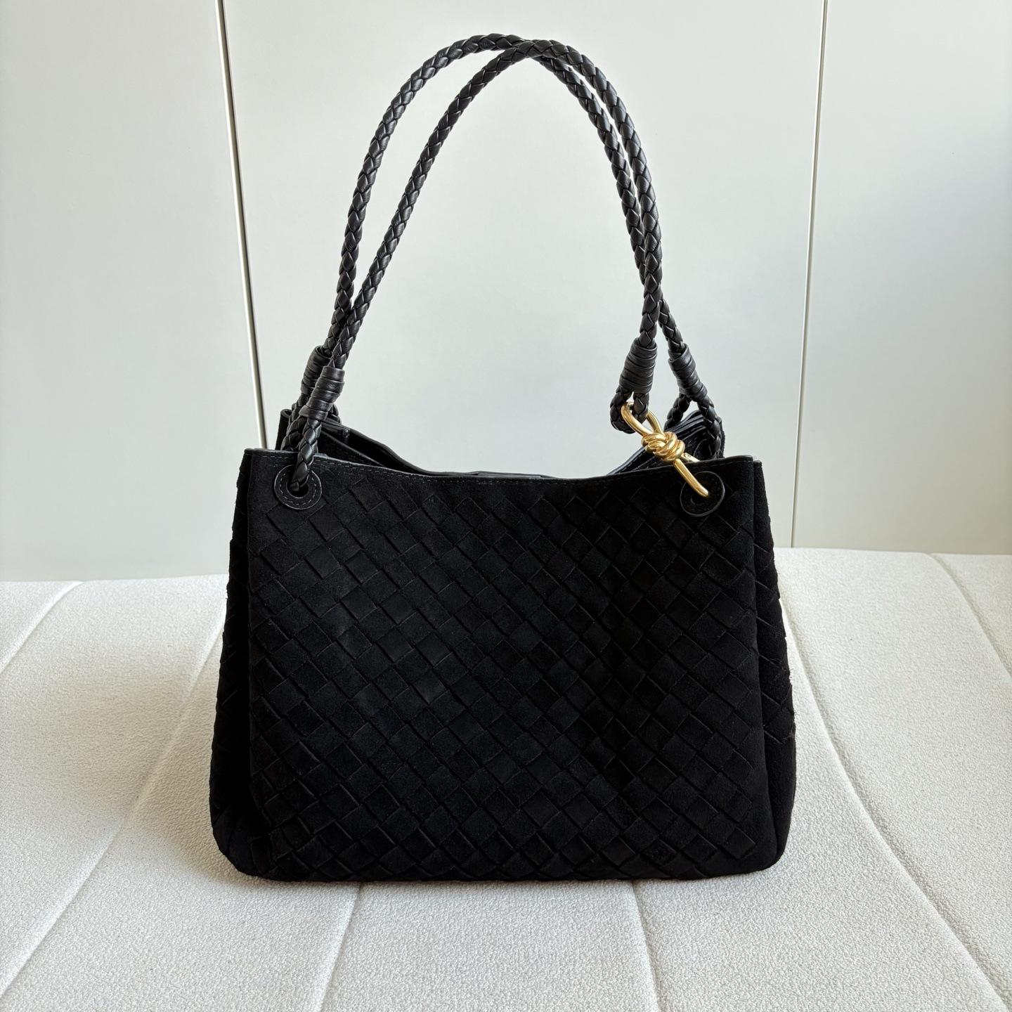 

Флис первый слой матовая кожа плетеная большая парашютная сумка ретро плечо подмышка сумка-ведро для поездок на работу сумка-мессенджер женская сумка 30*20*26cm чёрный