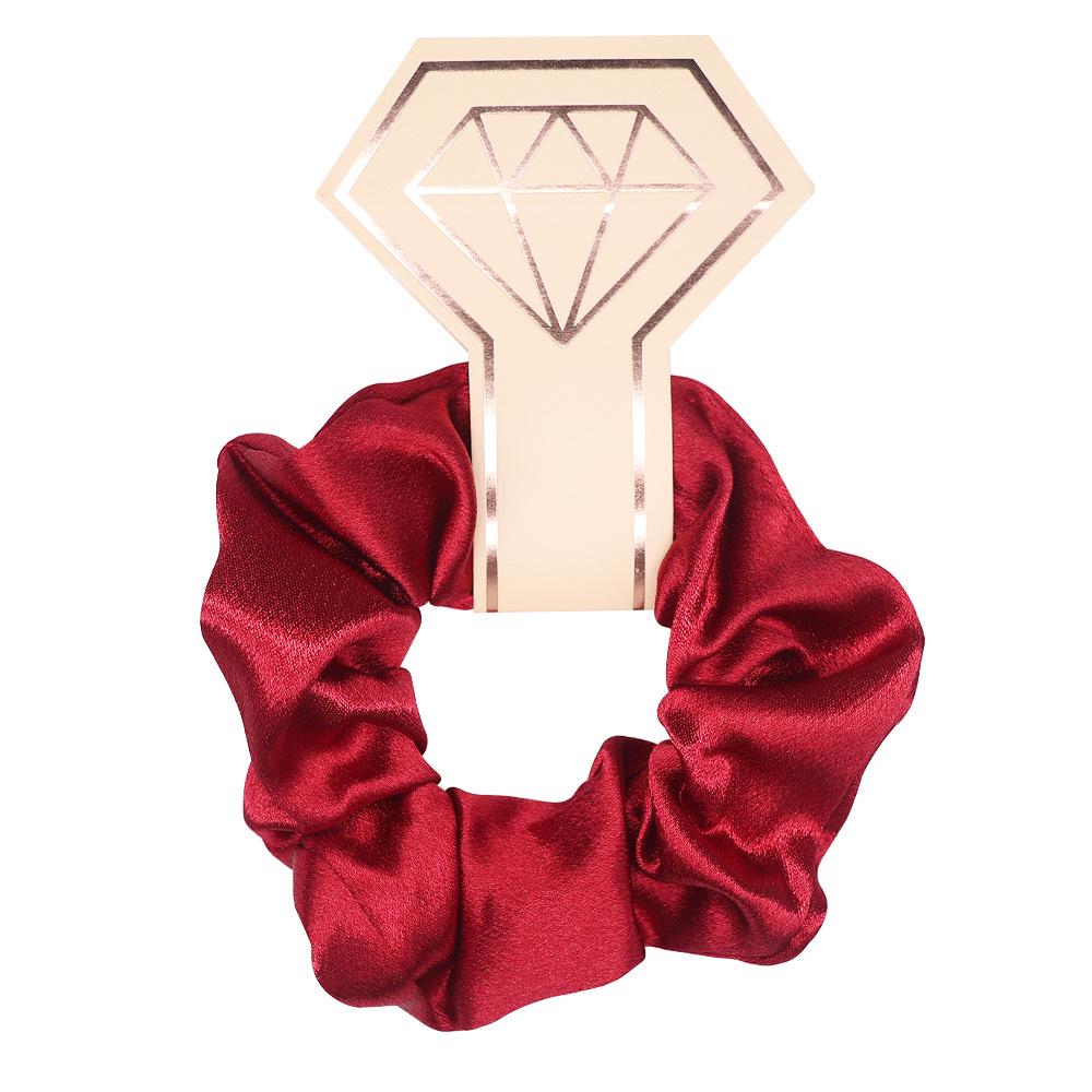 Large Solid Color Satin Fabric Scrunchies for Women's Ponytails