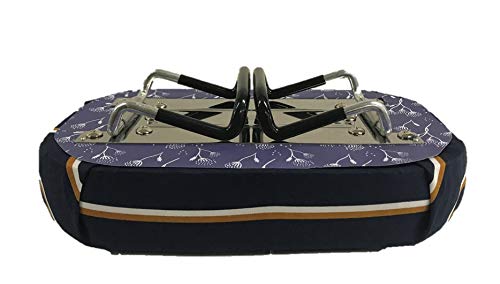 Kompakter Seiza-Stuhl Groß Faltbar Dunkel (Muster) (Streifen (Orange Weiß) blau)